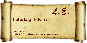 Lehotay Edvin névjegykártya